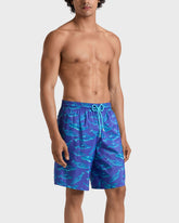 Long Ultra-Light and Packable Swim Trunks Sparkling Whales - Blue Versailles / Vilebrequin On sale