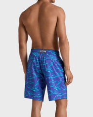Long Ultra-Light and Packable Swim Trunks Sparkling Whales - Blue Versailles / Vilebrequin On sale