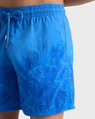 Swim Trunks Water-reactive Bubble Turtles 3D - Blue Earthenware / Vilebrequin Outlet
