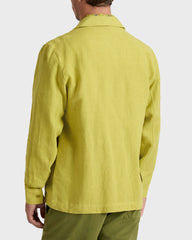 Linen Overshirt Solid - Green Wormwood / Vilebrequin On sale