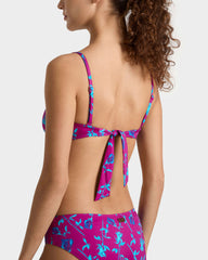 Bralette Bikini Top Roses - Red Crimson purple / Vilebrequin New