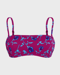 Bralette Bikini Top Roses - Red Crimson purple / Vilebrequin New