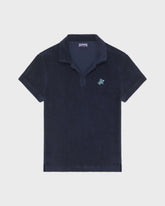 Boys Terry Polo Embroidered Turtle - Blue Navy / Vilebrequin Sale