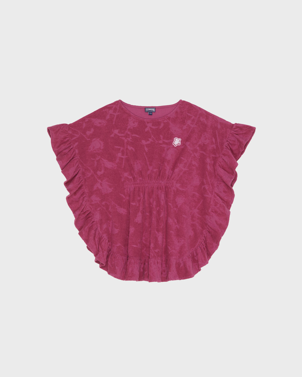 Girls Jacquard Roses Terry Poncho - Red Crimson purple / Vilebrequin Sale