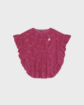 Girls Jacquard Roses Terry Poncho - Red Crimson purple / Vilebrequin Sale