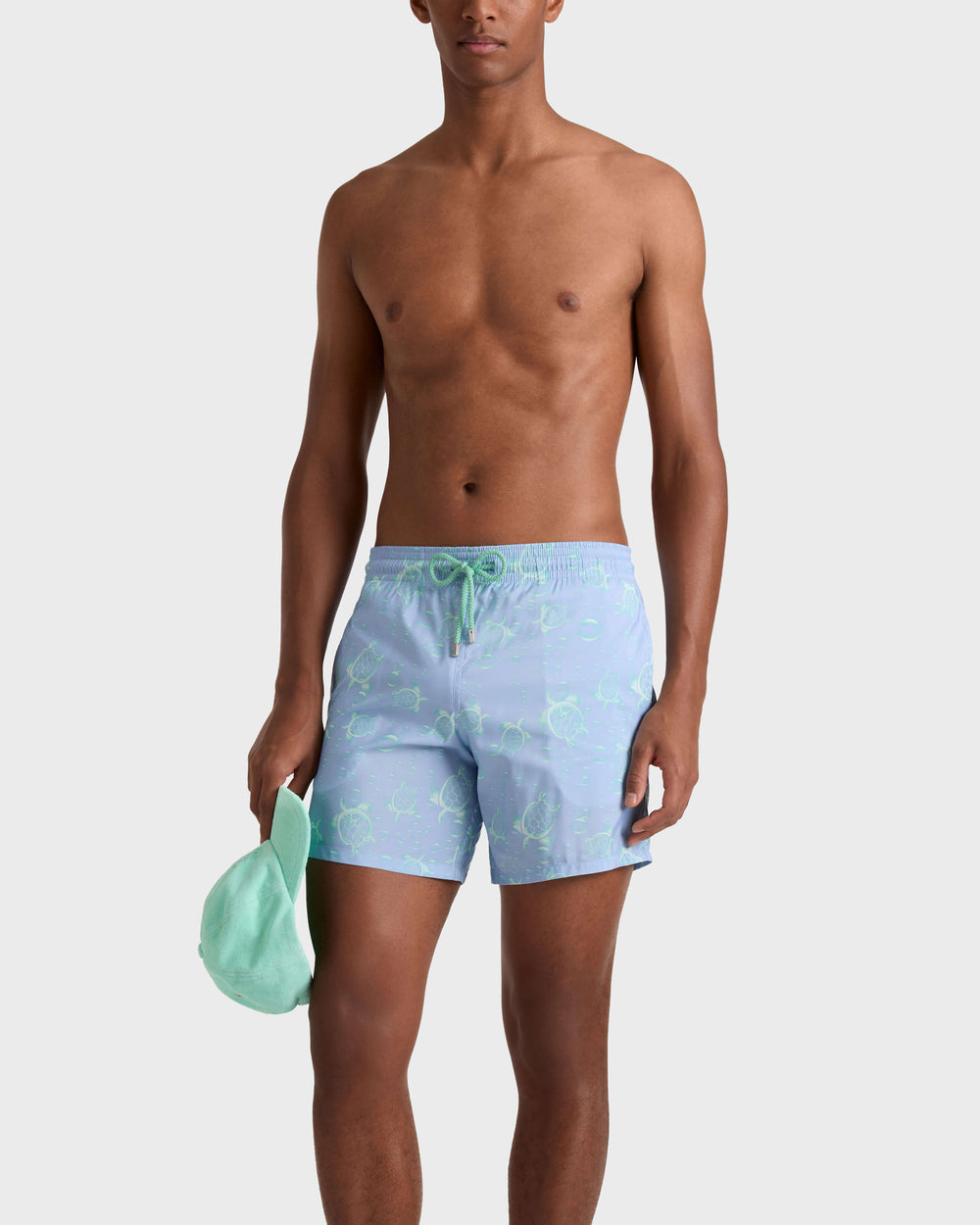 Ultra-light and packable Swim Trunks Bubbles Turtles 3D - Blue Cloudy / Vilebrequin New