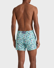 Stretch Short Swim Trunks Aquatic Carnival - Blue Oxygene / Vilebrequin On sale