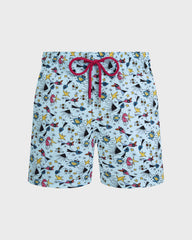 Stretch Short Swim Trunks Aquatic Carnival - Blue Oxygene / Vilebrequin On sale