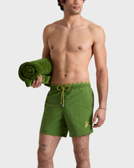 Swim Trunks Bicolor Micro Ronde des Tortues - Green Militaire / Vilebrequin Discount