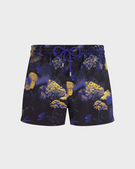 Short Stretch Swim Trunks Coral Reef - Black / Vilebrequin Outlet