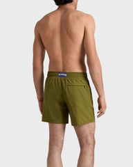 Micro-Perforated Ultra-Light and Packable Swim Trunks Solid - Green Khaki / Vilebrequin Discount