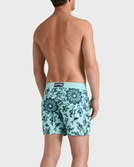 Swim Trunks Flocked Coral Mandala - Blue Oxygene / Vilebrequin Discount