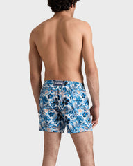 Stretch Short Swim Trunks Island Flowers - White / Vilebrequin For sale