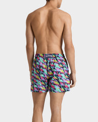Stretch Short Swim Trunks Whales Offset - Blue Navy / Vilebrequin New