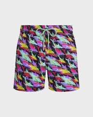 Stretch Short Swim Trunks Whales Offset - Blue Navy / Vilebrequin New