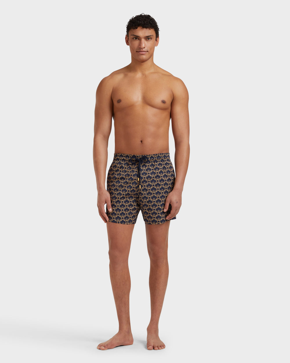 Stretch Short Swim Shorts Turtles Chains - Blue Navy / Vilebrequin Online
