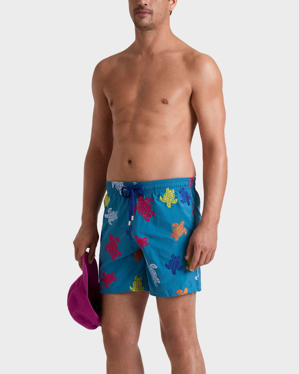 Embroidered Swim Trunks Ronde des Tortues - Limited Edition - Blue Calanque / Vilebrequin For sale
