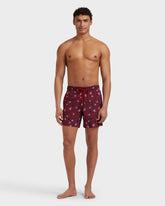 Swim Shorts Embroidered Micro Ronde Des Tortues - Limited Edition - Red Bacchus / Vilebrequin Outlet