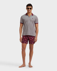 Swim Shorts Embroidered Micro Ronde Des Tortues - Limited Edition - Red Bacchus / Vilebrequin Outlet