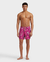 Swim Shorts Embroidered Flowers - Limited Edition - Red Crimson purple / Vilebrequin Sale