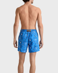 Embroidered Swim Trunks Island Flowers - Limited Edition - Blue Earthenware / Vilebrequin Discount
