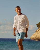 Linen Swim Trunks Solid - Blue Larimar / Vilebrequin Sale