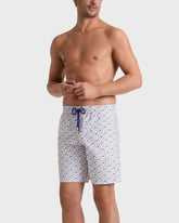 Long Swim Trunks Micro Ronde des Tortues - White / Vilebrequin For sale