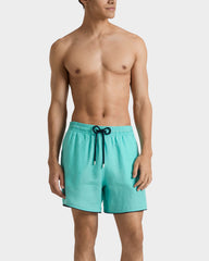 Linen Swim Trunks Solid - Green Aventurine / Vilebrequin Online