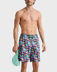 Long Stretch Swim Trunks Whales Offset - Blue Navy / Vilebrequin Discount