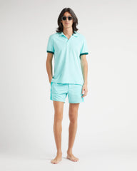 Stretch Swim Shorts Flat Belt Color Block - Blue Lagoon / Vilebrequin On sale