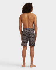 Long Stretch Swim Shorts Turtles Chain - Blue Navy / Vilebrequin US