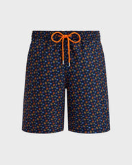 Long Swim Shorts Micro Ronde Des Tortues - Orange Vitamin / Vilebrequin New