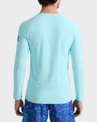 UV Protection Long Sleeves Rashguard Turtle - Blue Oxygene / Vilebrequin US