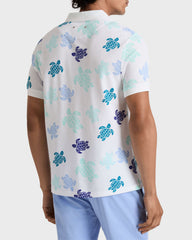Cotton Pique Polo Ronde des Tortues Multicolores - White / Vilebrequin On sale