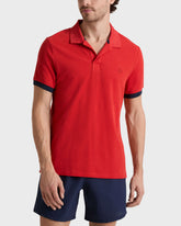 Cotton Pique Polo Shirt Solid - Red Dalia / Vilebrequin Outlet