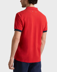 Cotton Pique Polo Shirt Solid - Red Dalia / Vilebrequin Outlet