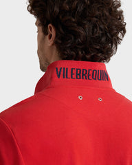 Cotton Pique Polo Shirt Solid - Red Dalia / Vilebrequin Outlet