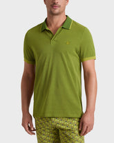 Cotton Polo Shirt Solid - Green Militaire / Vilebrequin Outlet