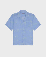 Linen Bowling Shirt Bubble 3D - Blue Cloudy / Vilebrequin New