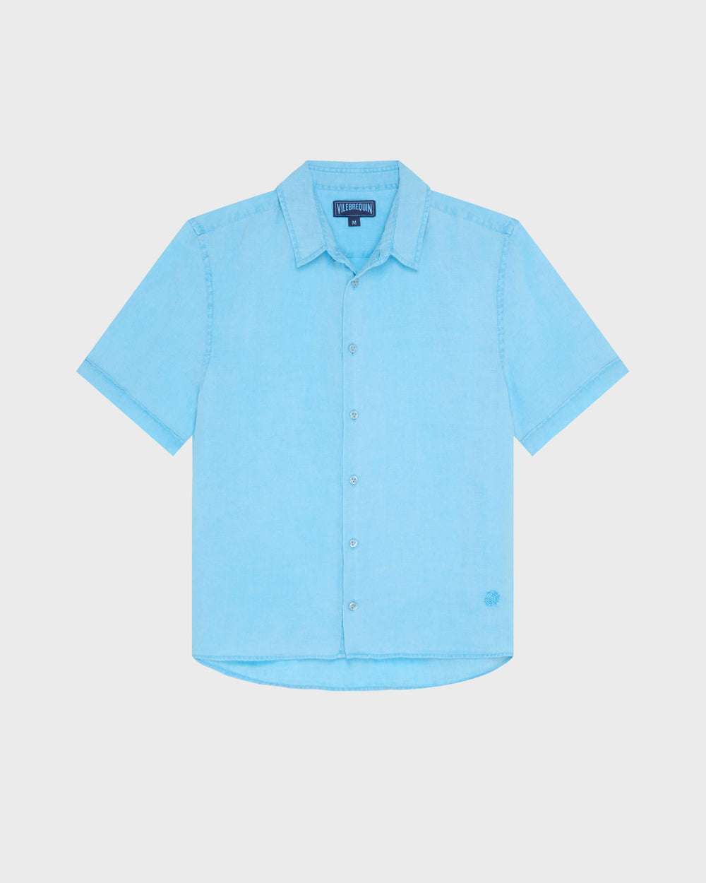 Mineral Dye Linen Bowling Shirt - Blue Larimar / Vilebrequin Online