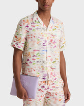 Linen Bowling Shirt Pescador - VBQ x Fabrice Hyber - White Papier / Vilebrequin On sale