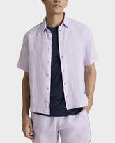 Mineral Dye Linen Bowling Shirt - Purple Kunzite / Vilebrequin Discount
