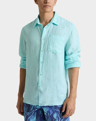 Linen Shirt Solid - Blue Oxygene / Vilebrequin New