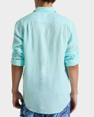 Linen Shirt Solid - Blue Oxygene / Vilebrequin New