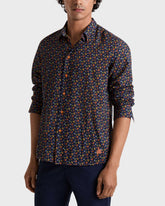 Cotton Voile Shirt Micro Ronde Des Tortues - Orange Vitamin / Vilebrequin New
