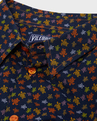 Cotton Voile Shirt Micro Ronde Des Tortues - Orange Vitamin / Vilebrequin New