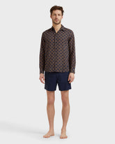 Cotton Voile Shirt Turtles Chains - Blue Navy / Vilebrequin Sale