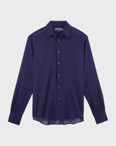 Cotton Voile Lightweight Shirt Solid - Blue Navy / Vilebrequin On sale