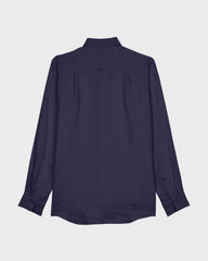 Linen and Cotton Shirt Solid - Blue Navy / Vilebrequin For sale