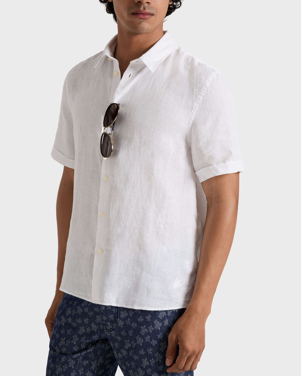 Linen Shirt Solid - White Website | RBSDU102 / Vilebrequin US